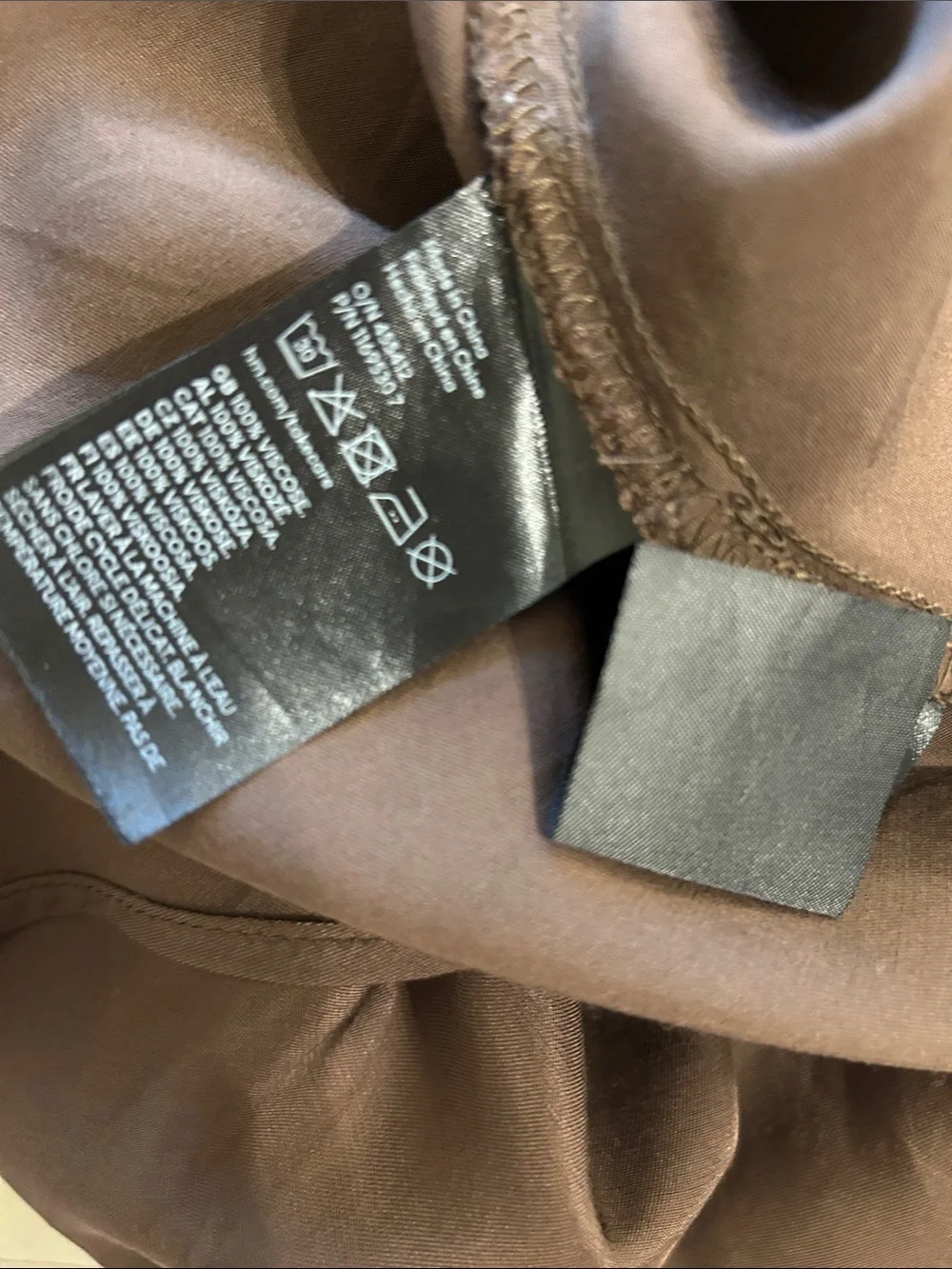 H&M Brown Satin Slip Maxi Dress Size Medium - Picture 6 of 6